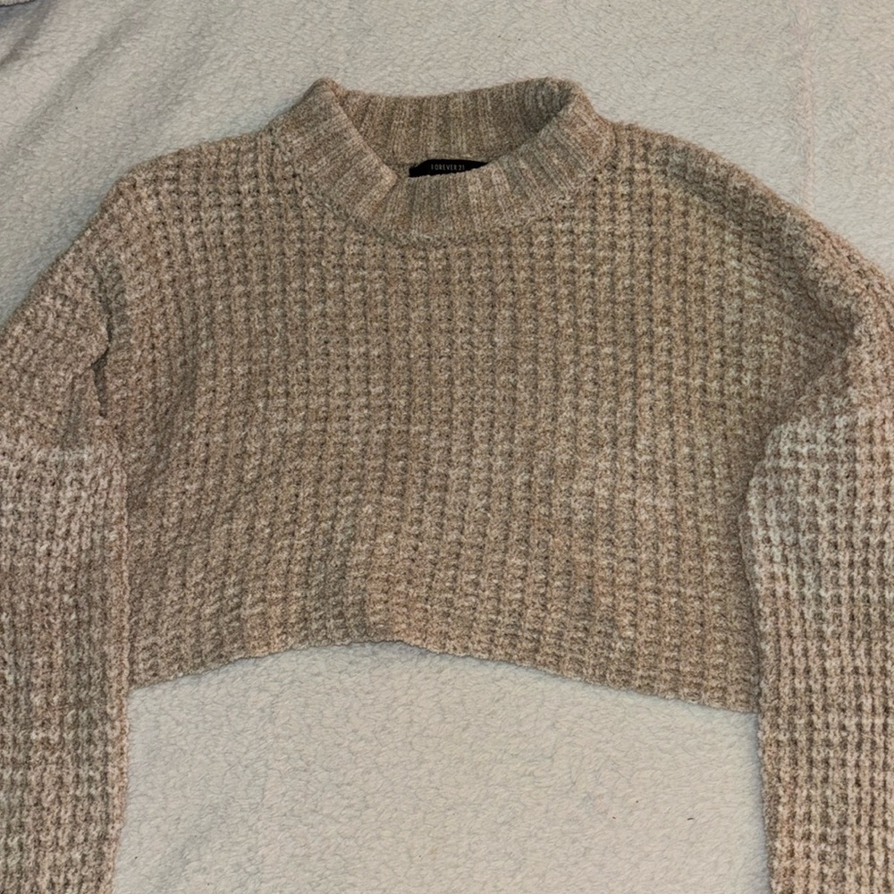 Forever 21 Cable Knit Cropped Sweater